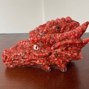 Red Dragon Head  - Handmade with Resin